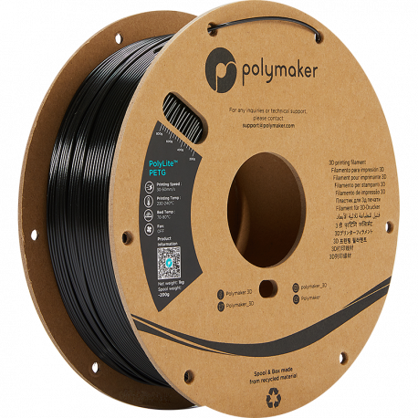 Polymaker PolyLite™ PETG 1,75mm 1000g Filament Schwarz