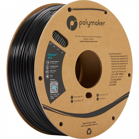 Polymaker PolyLite™ ASA 1,75mm 1000g Filament Schwarz 