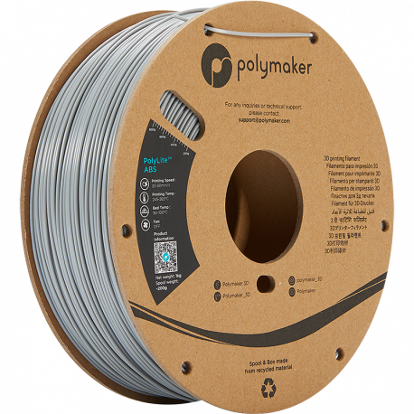Polymaker PolyLite™ ABS 1,75mm 1000g Filament Grau